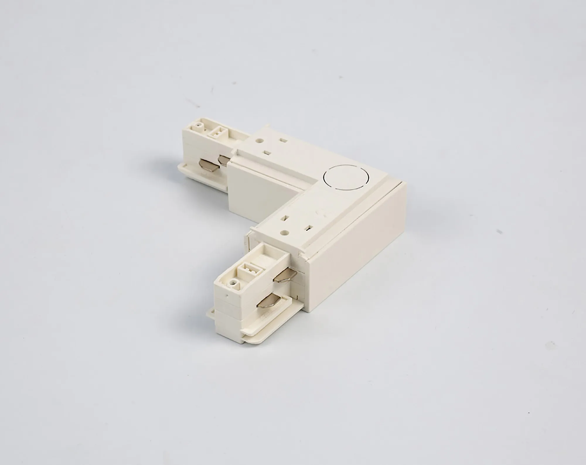 L Coupler With Feeding Option 3 Circuit Surface Mounted Track 555 1 1210 1  Eutrac 3 Circuit Surface-White